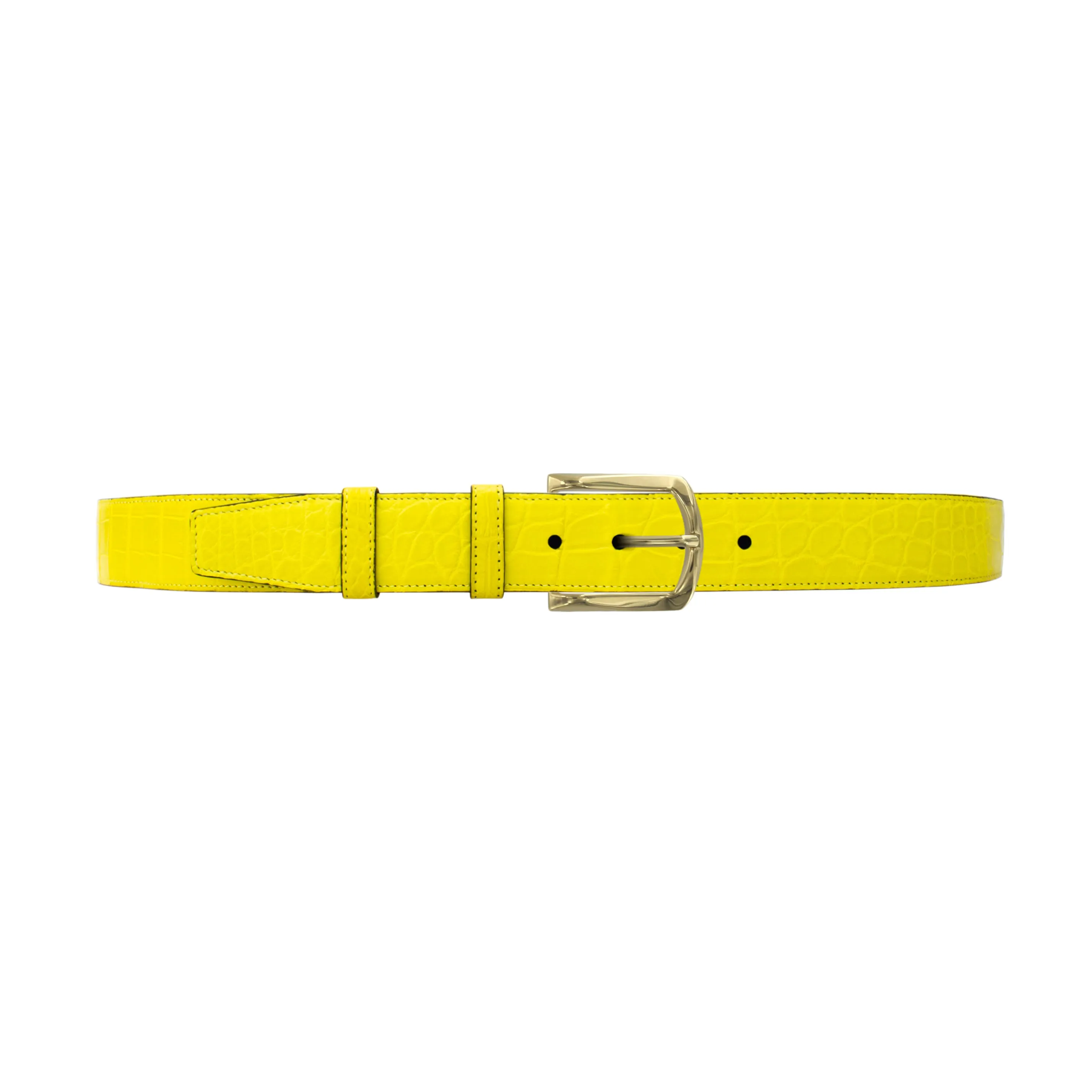 1 1/2" Canary Seasonal Belt with Oxford Cocktail Buckle in Brass