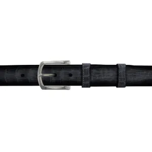 1 1/4" Charcoal Patina Belt with Sutton Dress Buckle in Matt Nickel
