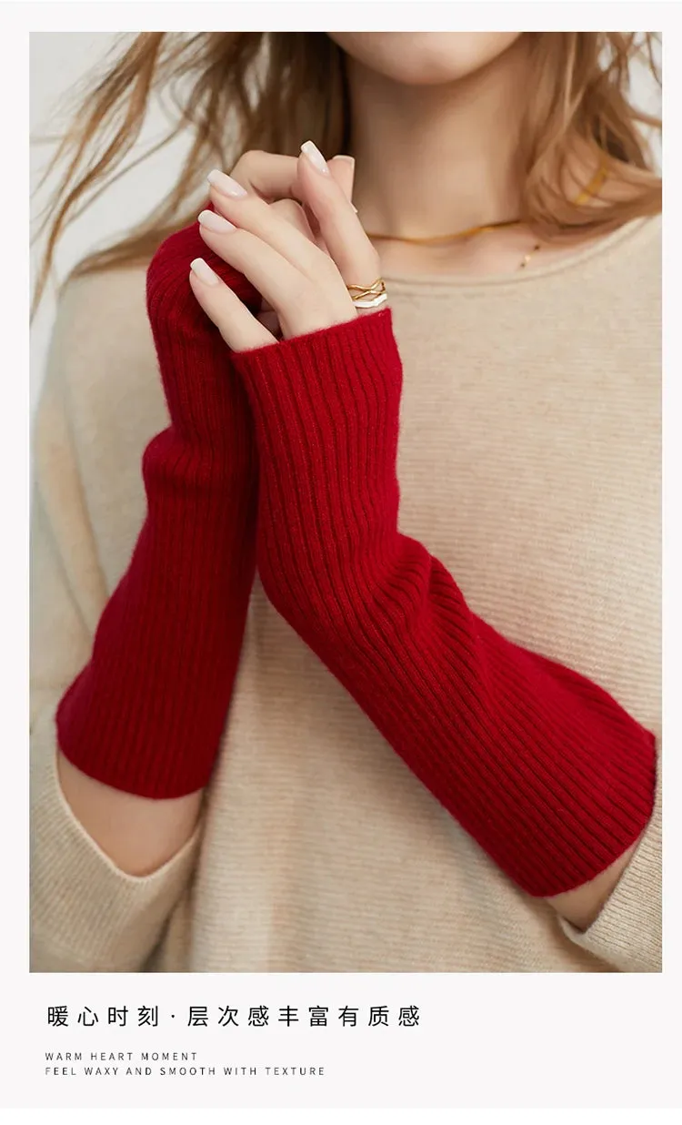 100% Cashmere Fingerless Gloves