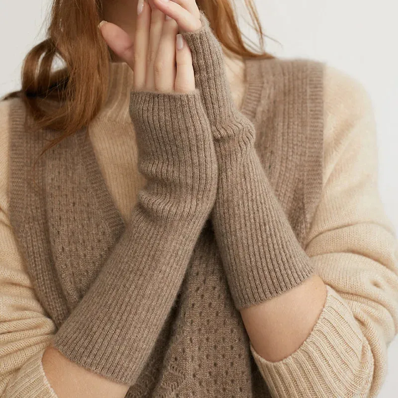 100% Cashmere Fingerless Gloves