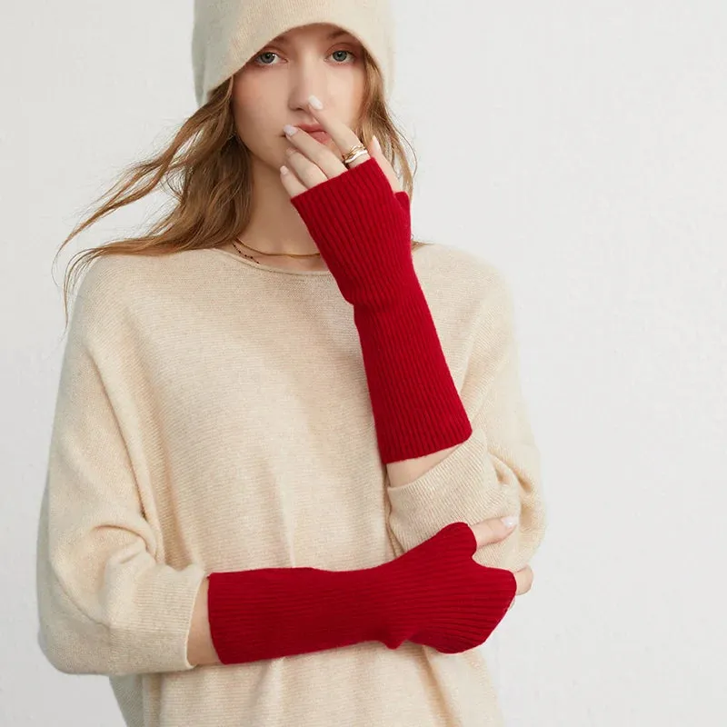 100% Cashmere Fingerless Gloves