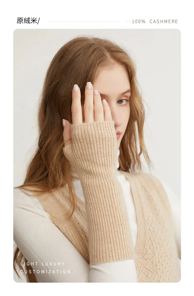 100% Cashmere Fingerless Gloves