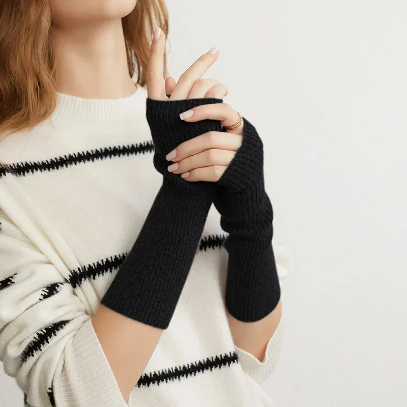 100% Cashmere Fingerless Gloves