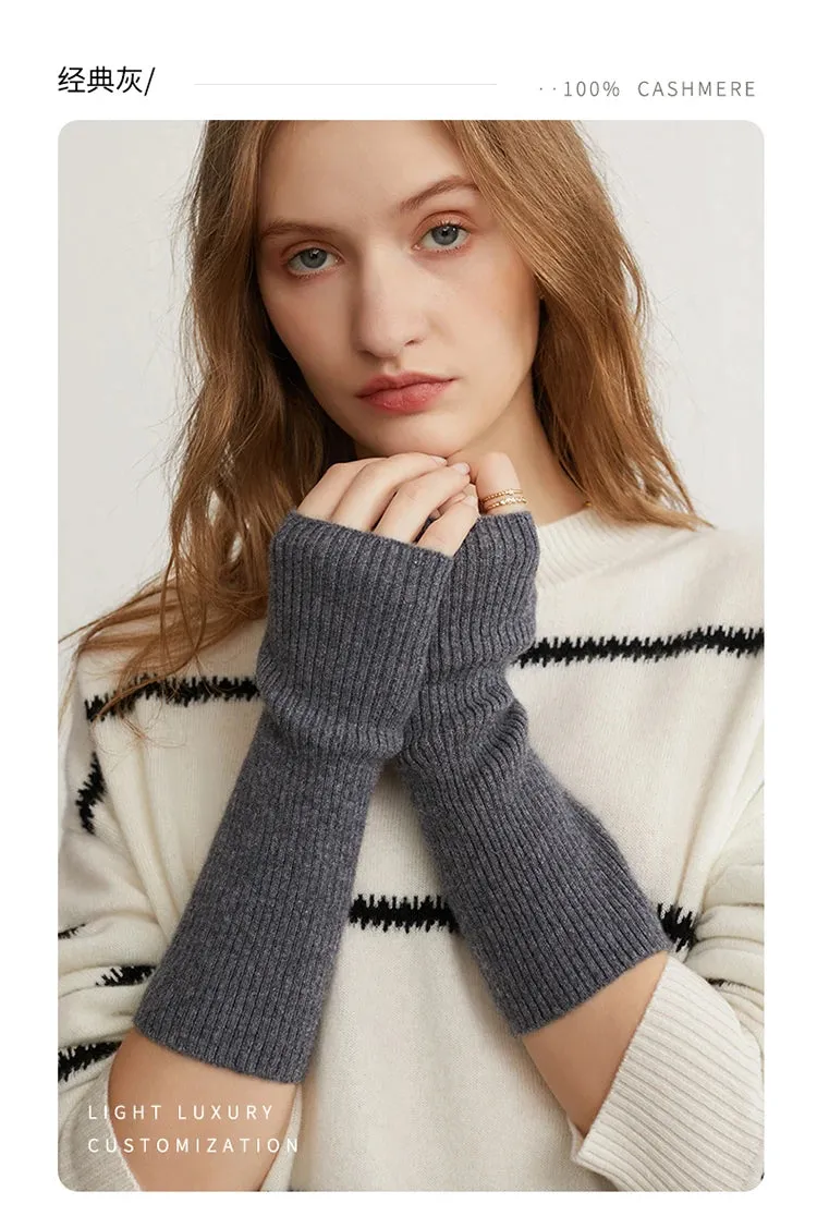 100% Cashmere Fingerless Gloves