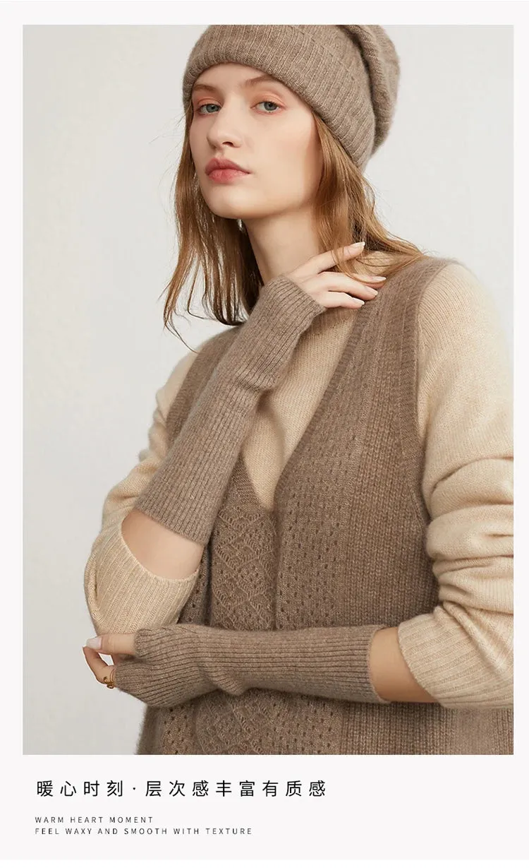 100% Cashmere Fingerless Gloves