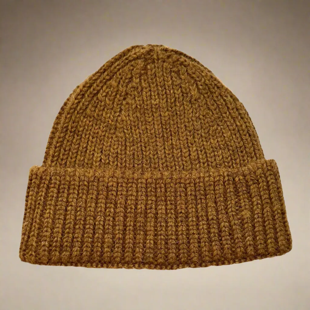 100% Pure British Wool Chunky Knit Beanie Hat - For Men or Women