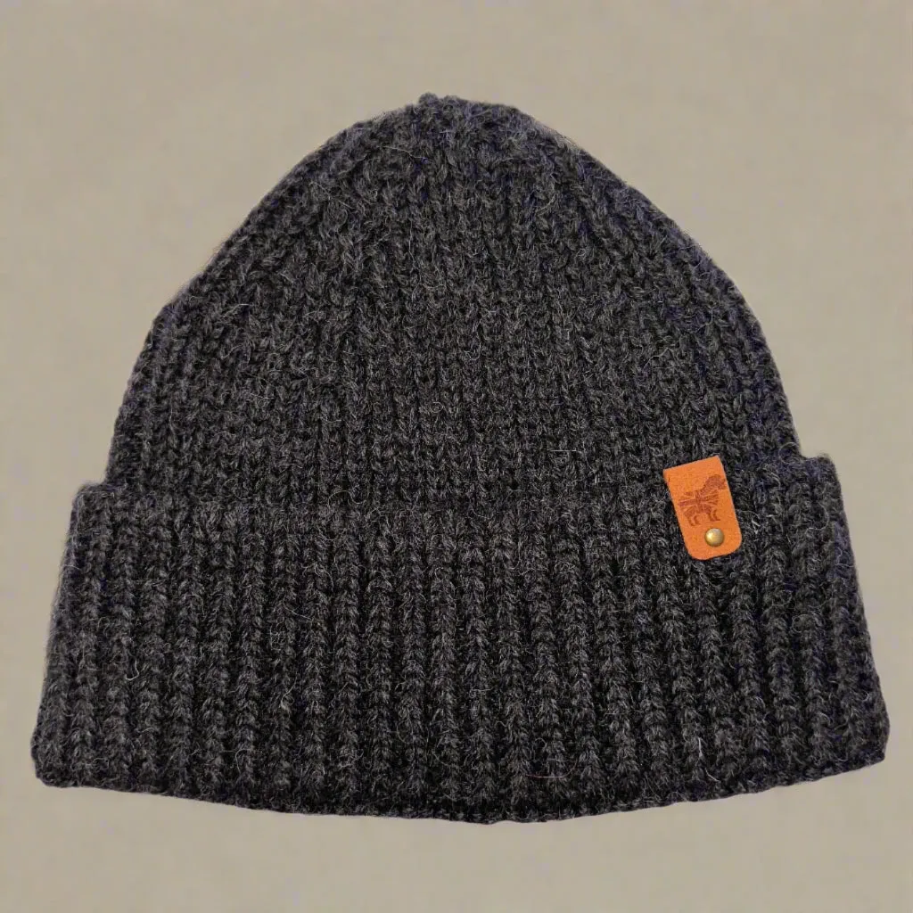 100% Pure British Wool Chunky Knit Beanie Hat - For Men or Women