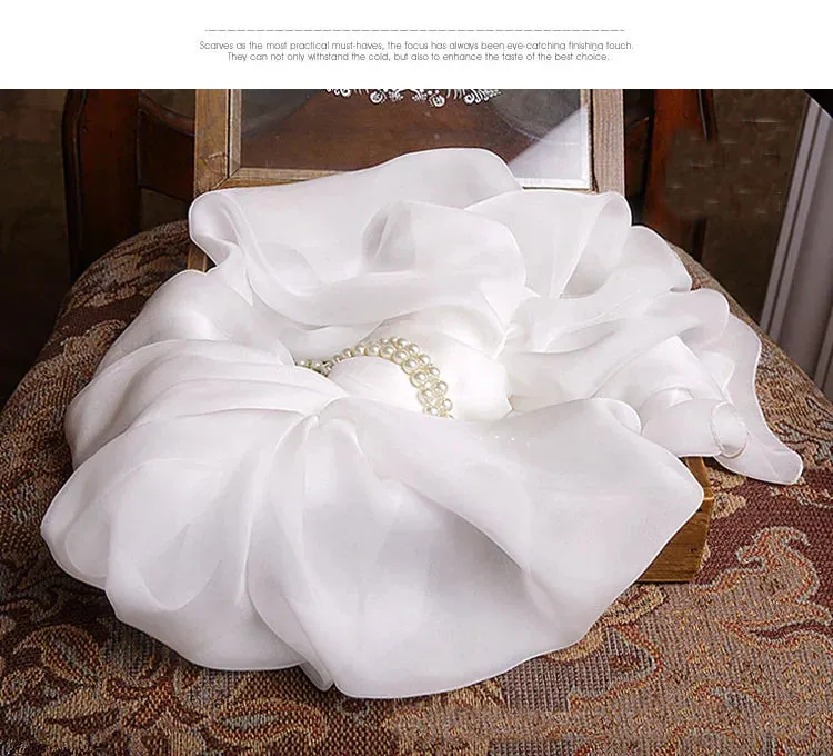 100% silk scarf Women White Solid Color Luxury Brand Pure silk Scarf Ladies silk Scarf female Autumn Winter Spring Summer