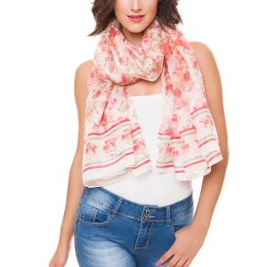 100% Silk Spanish Design Scarves (Pink Floral)