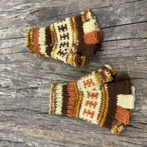 100% WOOL HAND KNITTED GLOVES