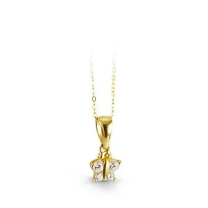 10K Yellow Gold CZ Baby Butterfly Necklace