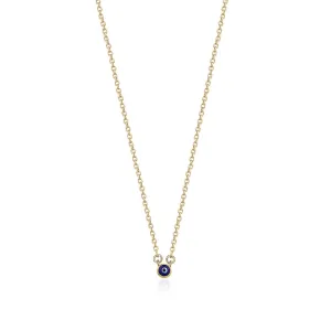 10K Yellow Gold Evil Eye Necklace 16"