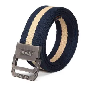 130CM Mens Canvas Double Loop Belt Outdoor Climbing Simple Military Tactical Nylon Belts