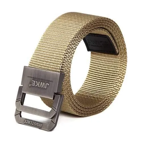 130CM Mens Canvas Double Loop Belt Outdoor Climbing Simple Military Tactical Nylon Belts