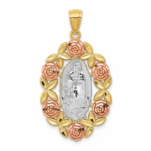14 Two Tone Gold Our Lady of Guadalupe Pendant