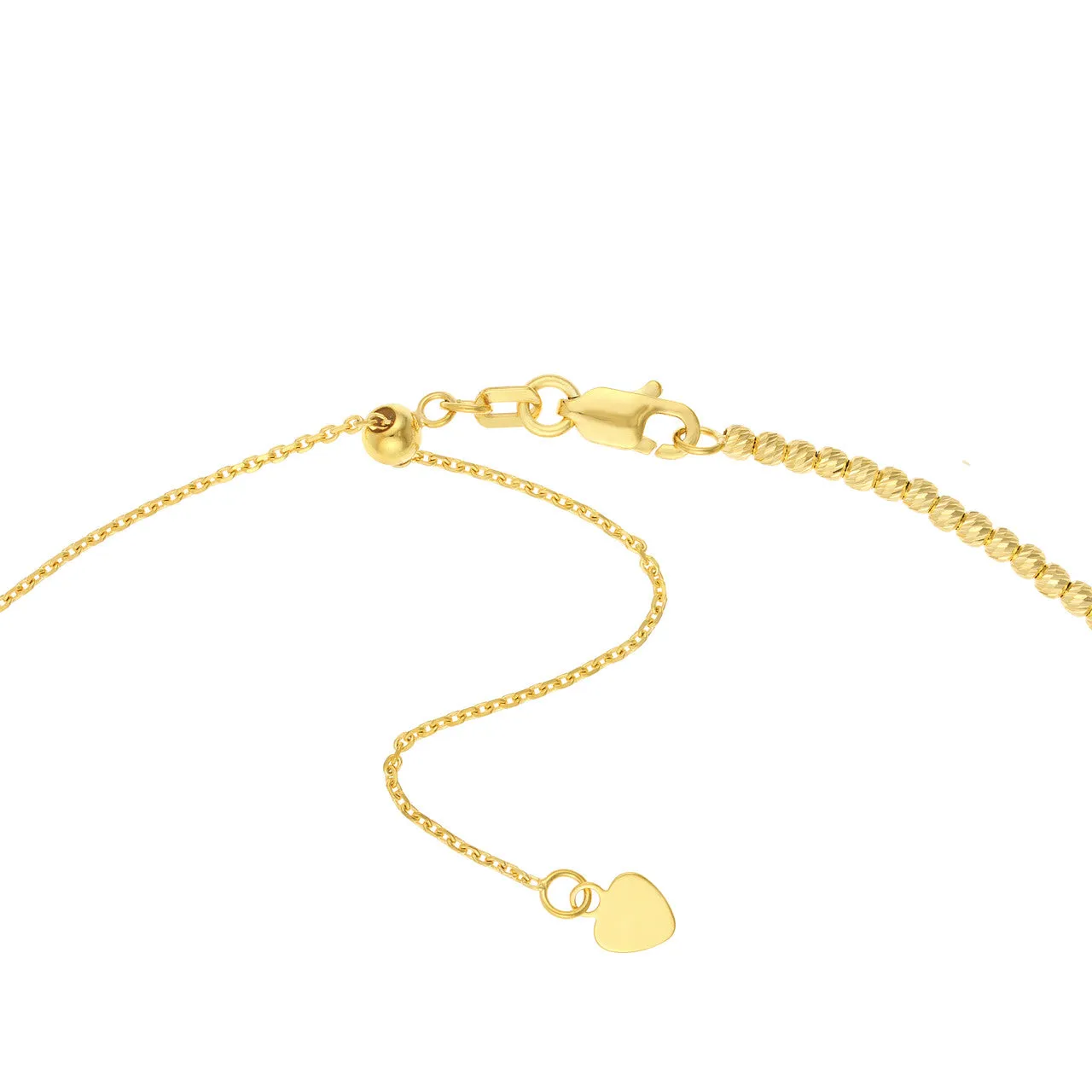 14K Gold Diamond Cut Beaded Choker Necklace
