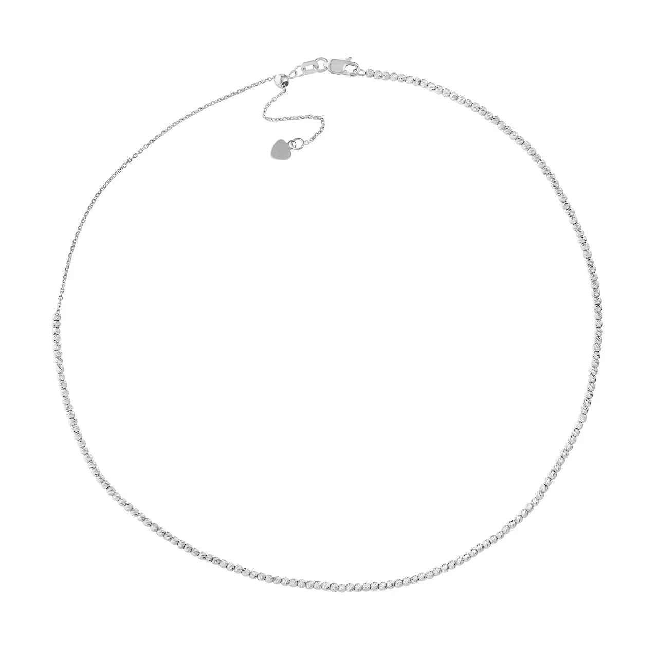 14K Gold Diamond Cut Beaded Choker Necklace