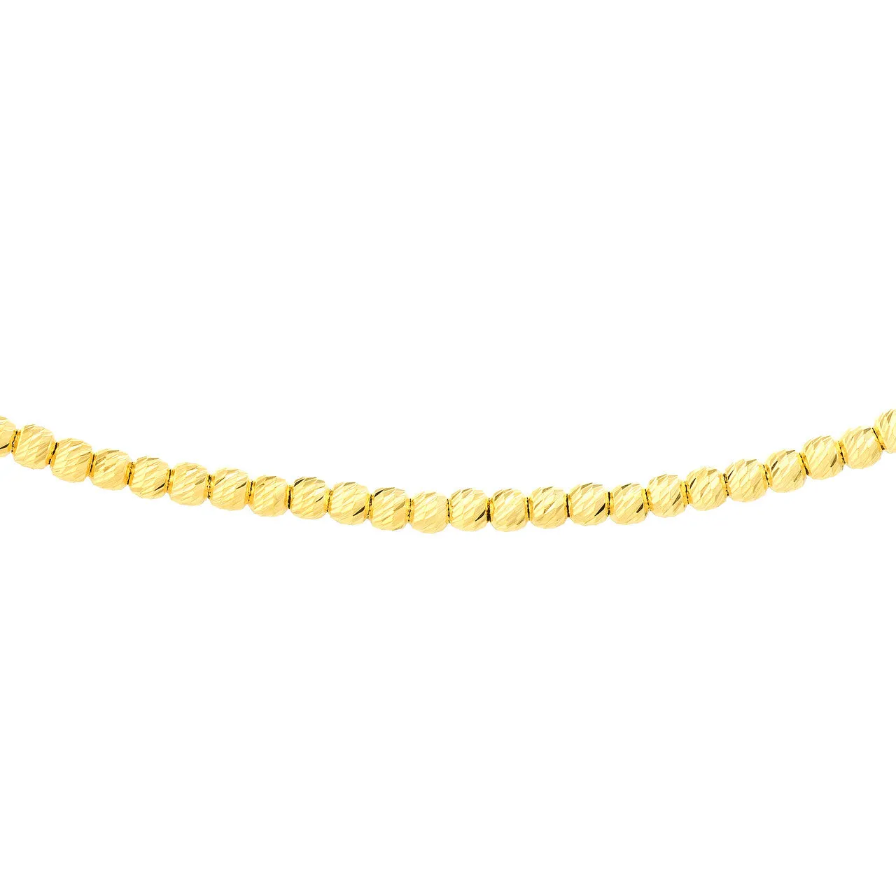 14K Gold Diamond Cut Beaded Choker Necklace