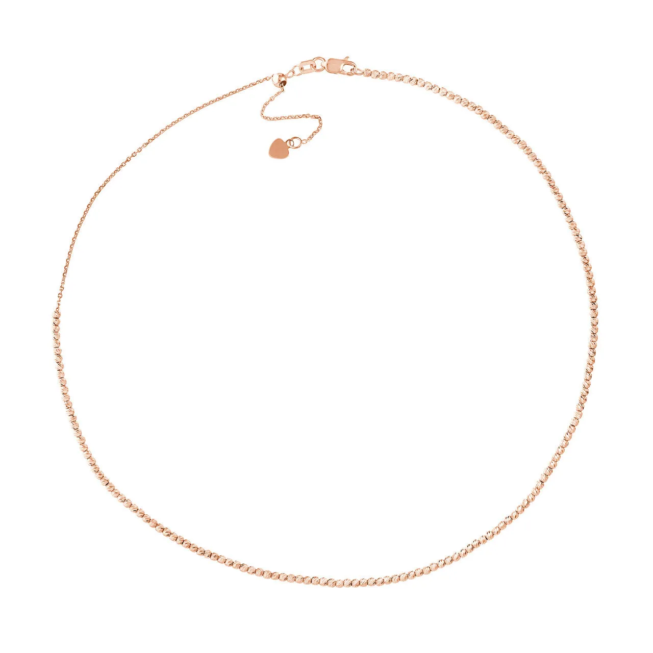 14K Gold Diamond Cut Beaded Choker Necklace