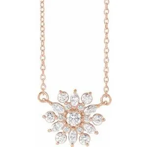 14K Rose 1/2 CTW Diamond Vintage-Inspired 16" Necklace