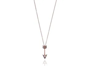 14K Rose Gold Chain & Arrow with White Diamonds