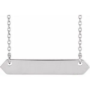 14K White 33x6 mm Geometric 16-18" Necklace