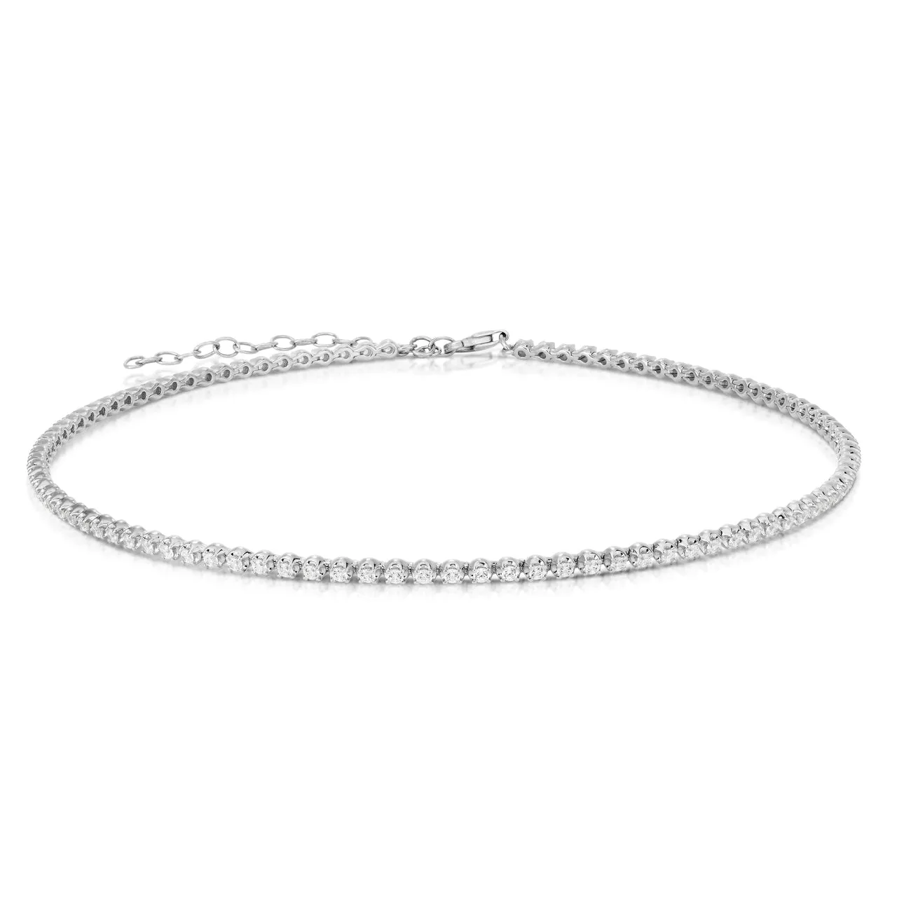 14K White Gold Diamond Choker (2.20ctw)