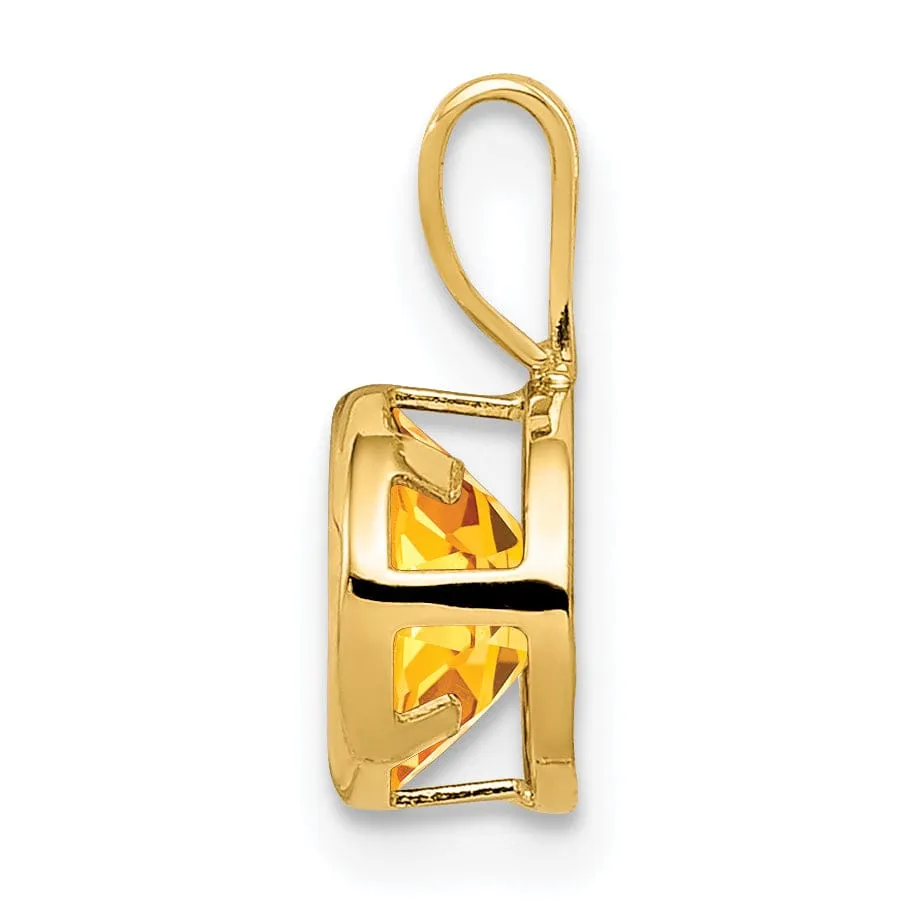 14k Yellow Gold Round Bezel Pendant