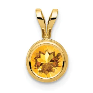14k Yellow Gold Round Bezel Pendant