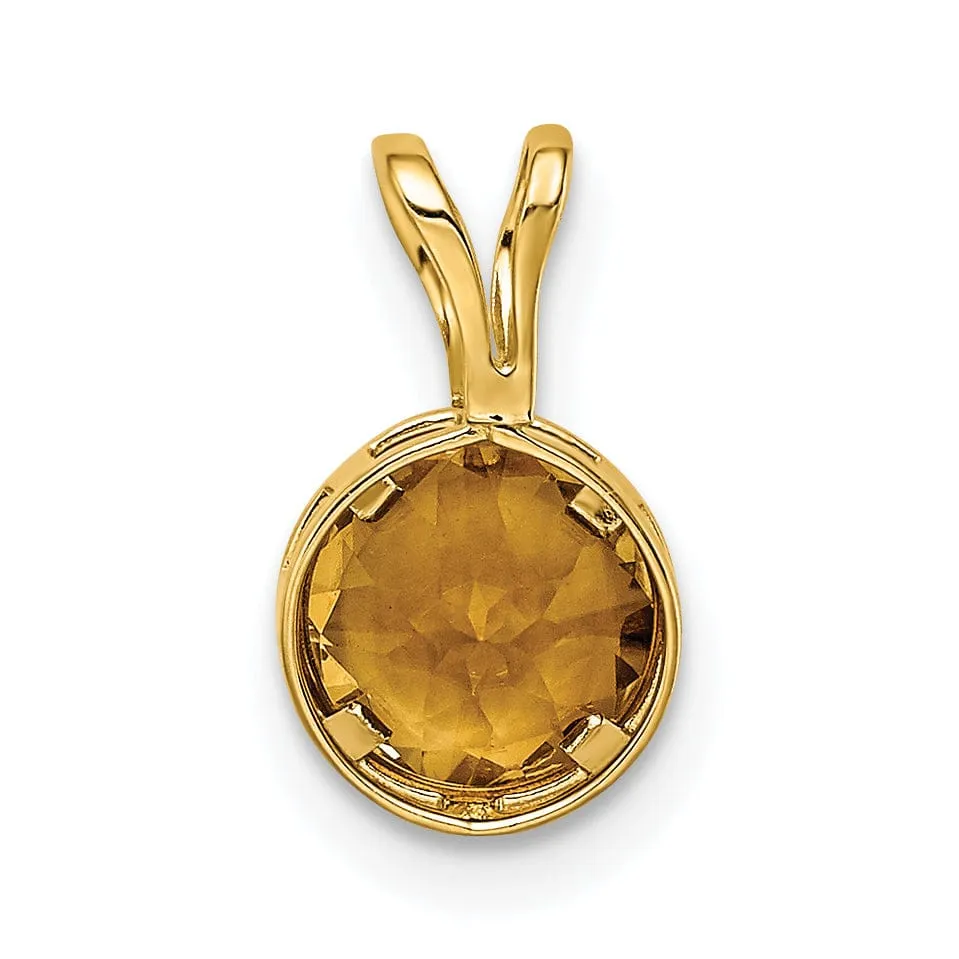 14k Yellow Gold Round Bezel Pendant