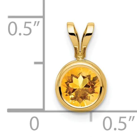 14k Yellow Gold Round Bezel Pendant
