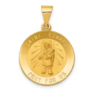 14k Yellow Gold Saint Edward Medal Pendant