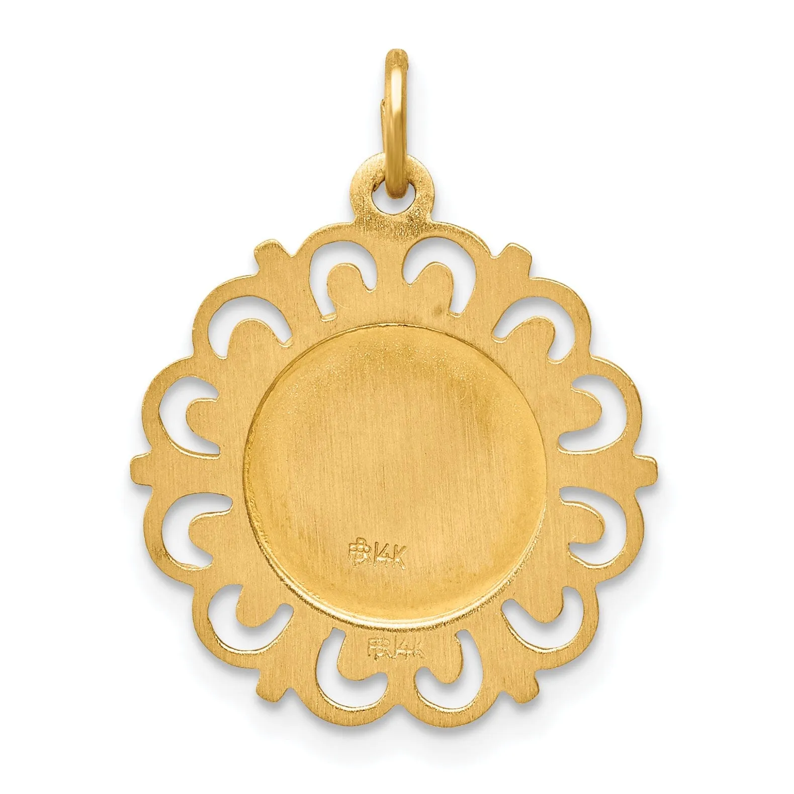14k Yellow Gold Saint Theresa Medal Pendant