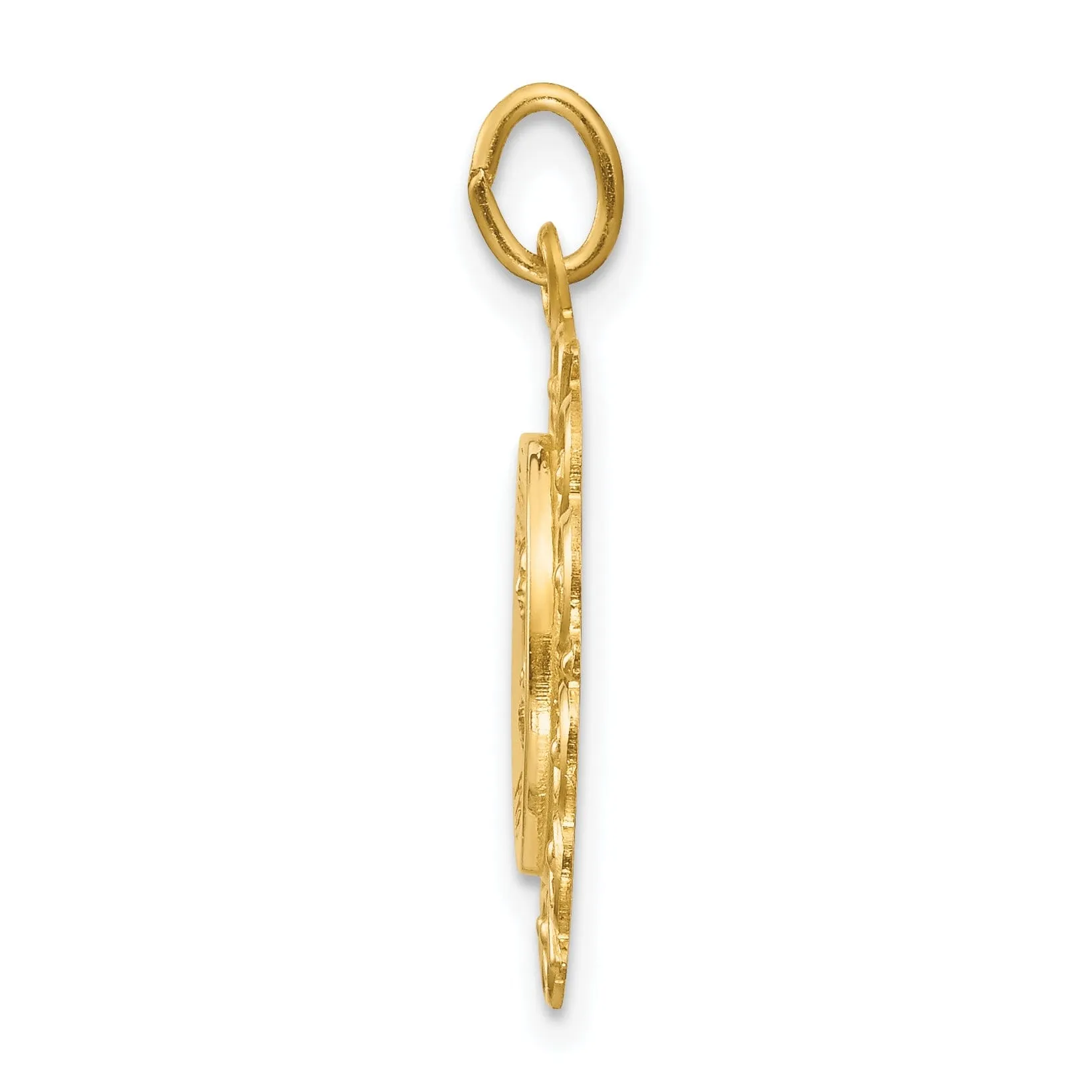 14k Yellow Gold Saint Theresa Medal Pendant