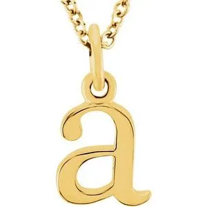 14K Yellow Lowercase Initial a 16" Necklace