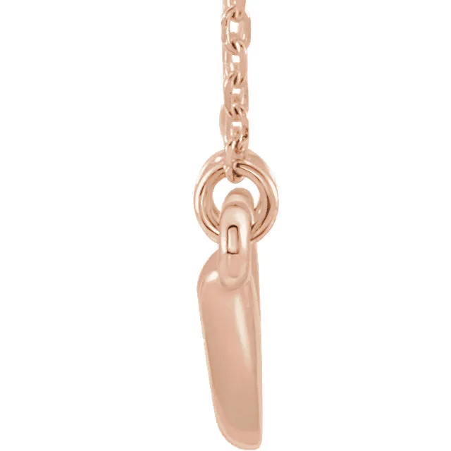 14KT Rose Gold Horizontal Horn Pendant Chain Necklace