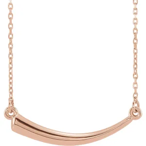 14KT Rose Gold Horizontal Horn Pendant Chain Necklace