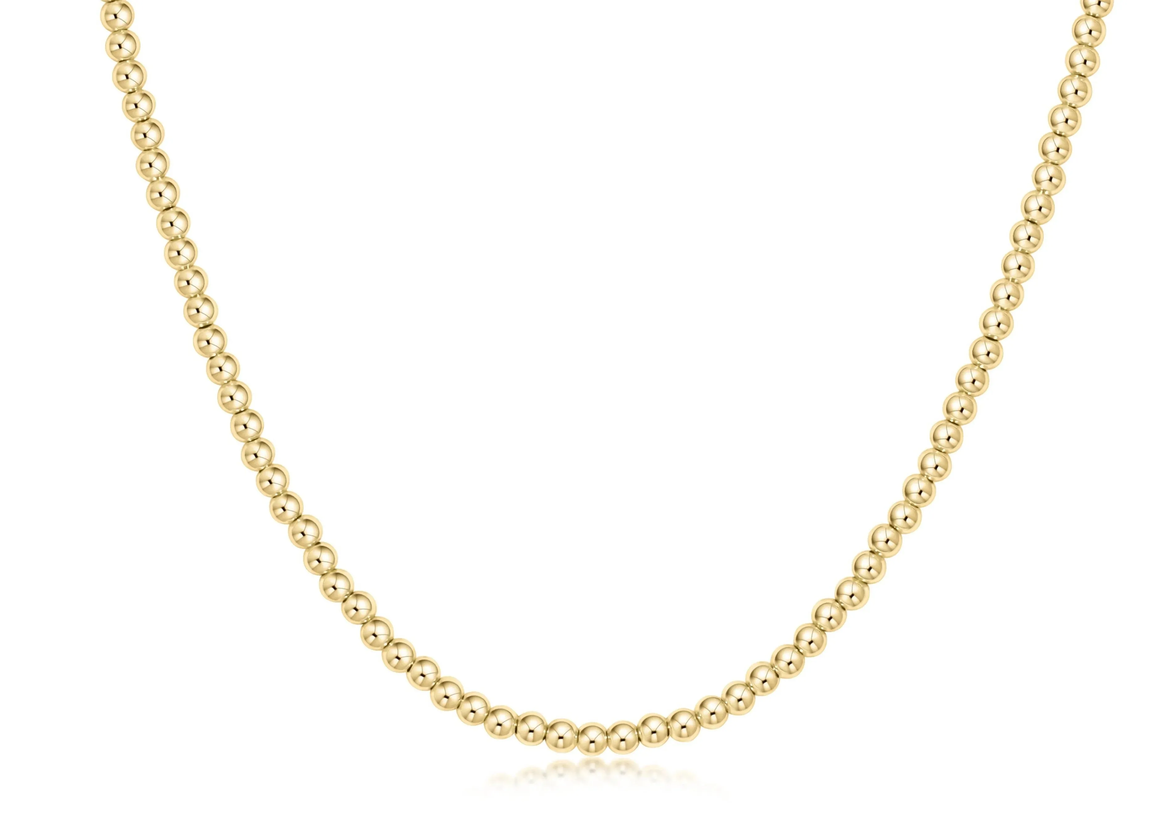 17" Choker Classic Gold 3mm Bead Necklace