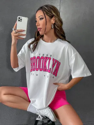 1898 Brooklyn New York Print Oversized T-Shirt