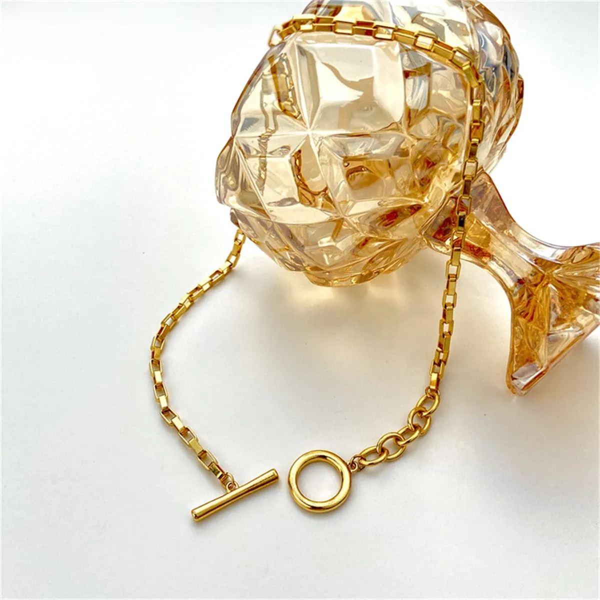 18K Gold-Plated Toggle Choker Necklace