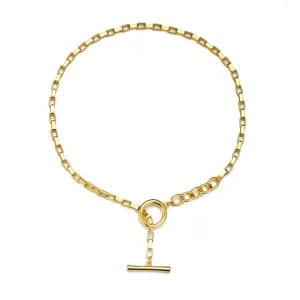 18K Gold-Plated Toggle Choker Necklace