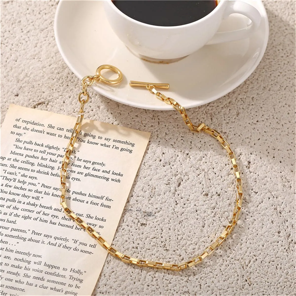 18K Gold-Plated Toggle Choker Necklace