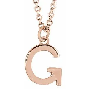 18K Rose Gold-Plated Sterling Silver Initial G  Dangle 16" Necklace
