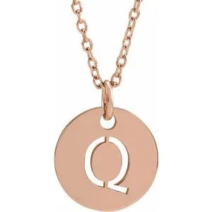 18K Rose Gold-Plated Sterling Silver Initial Q 16-18" Necklace