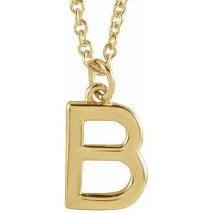 18K Yellow Gold-Plated Sterling Silver Initial B Dangle 18" Necklace
