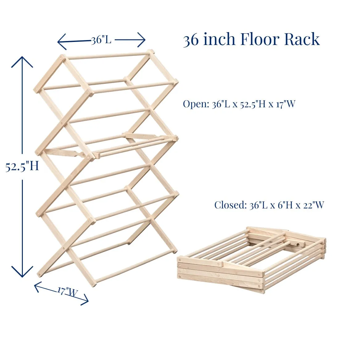 36 Inch Floor Standing Clothes Rack