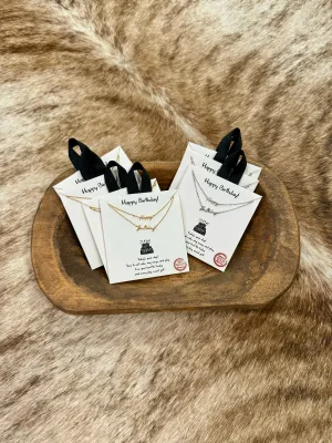 50% Off - Gold & Silver Happy Birthday Necklaces
