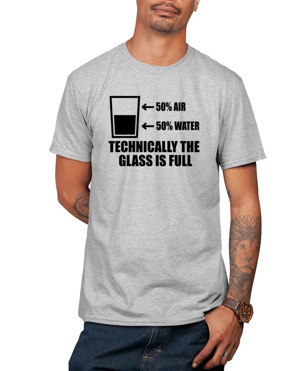 50% water, 50% water, technically the glass is full funny t-shirt