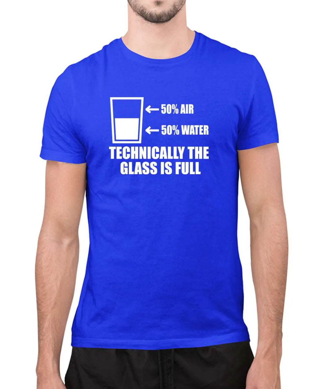 50% water, 50% water, technically the glass is full funny t-shirt