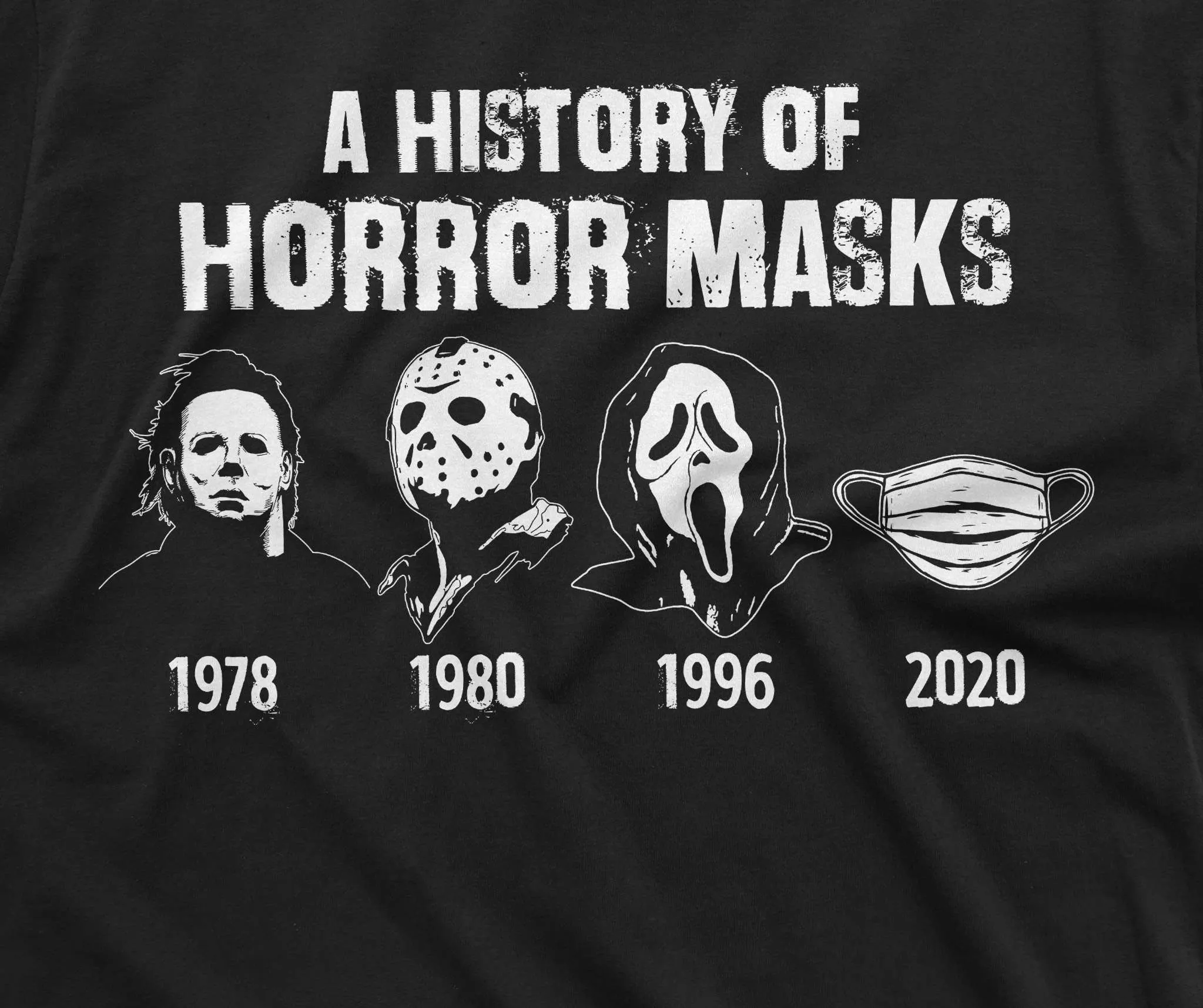 A History Of Horror Masks Shirt Halloween Movie Inspired T-Shirt Michael Myers Jason Voorhees Shirt